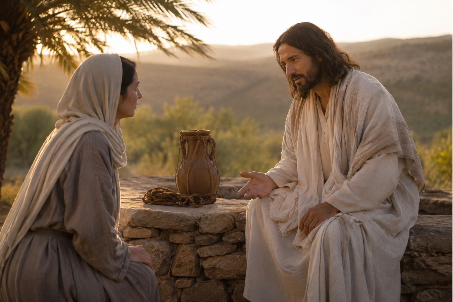 Encounters with Christ image Jesus meeting with woman at the well